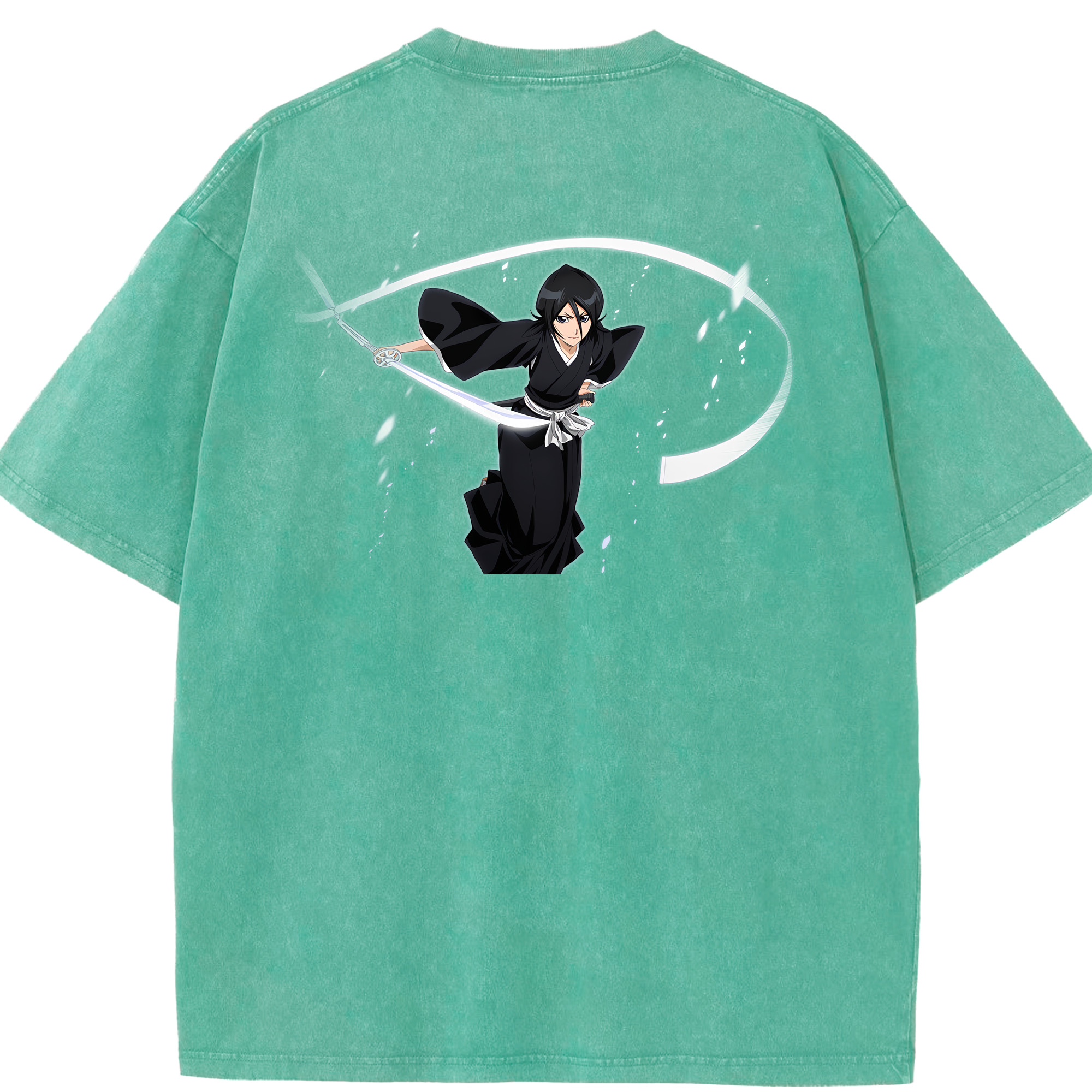 （画像用） ブリーチ 朽木ルキア BLEACH Kuchiki Rukia 綿100% ヴィンテージ風 半袖Tシャツ（背面プリント）